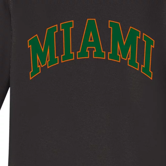 Miami Football Font Baby Long Sleeve Bodysuit