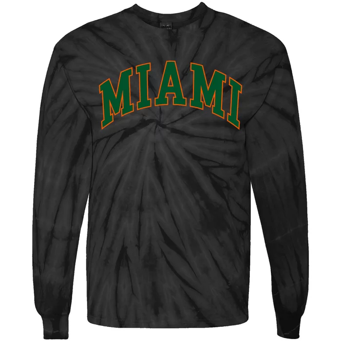 Miami Football Font Tie-Dye Long Sleeve Shirt