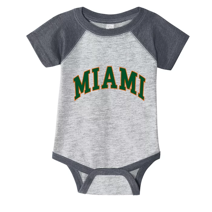 Miami Football Font Infant Baby Jersey Bodysuit