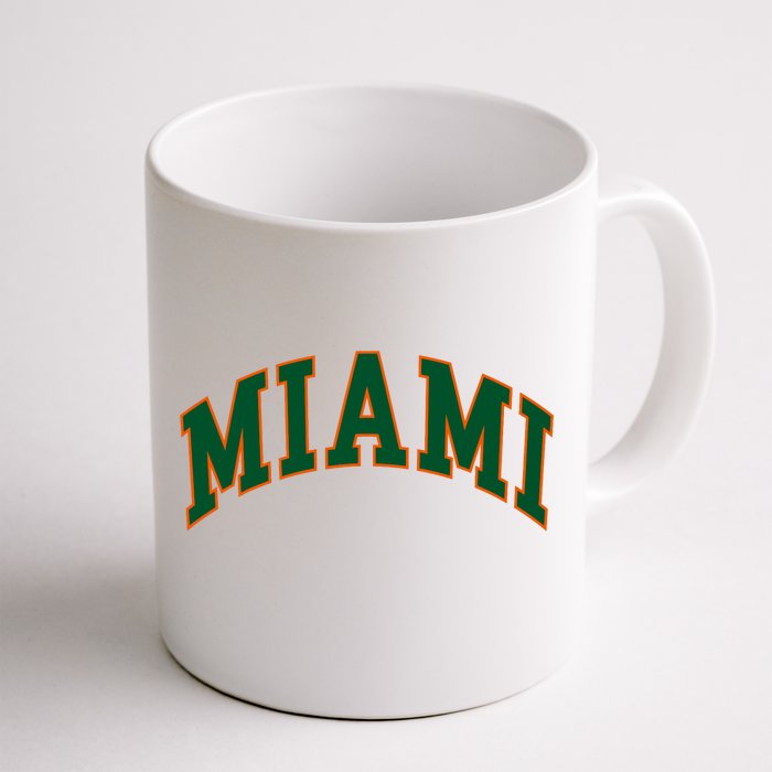 Miami Football Font Front & Back Coffee Mug