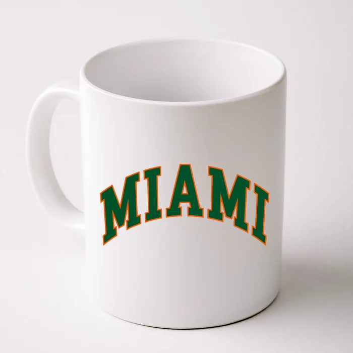 Miami Football Font Front & Back Coffee Mug