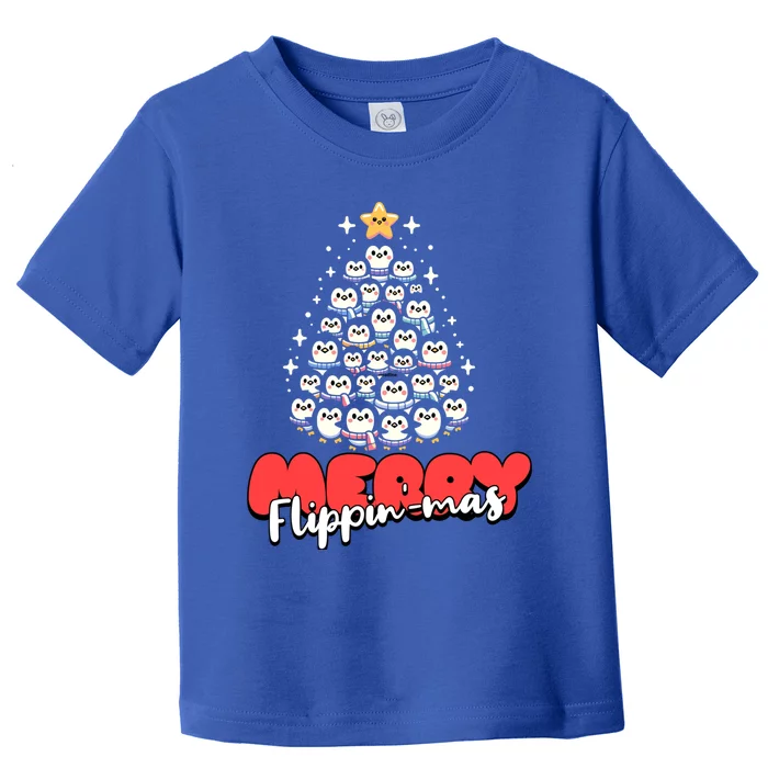 Merry FlippinMas Funny Penguins Christmas Tree Gift Toddler T-Shirt