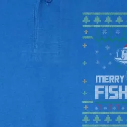 Merry Fishmas Funny Tree Fish Fishing Ugly Christmas Gift Softstyle Adult Sport Polo