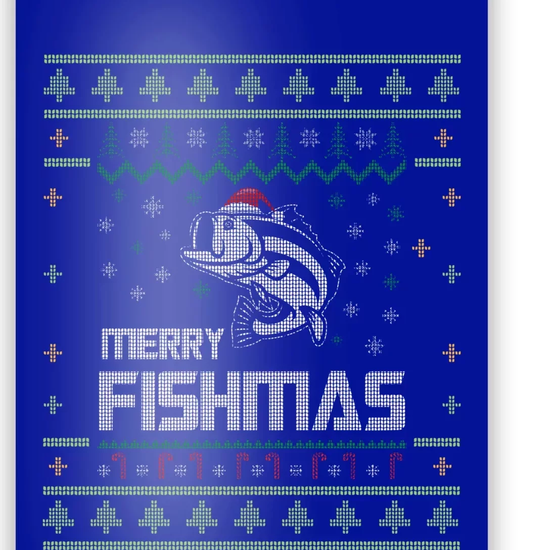 Merry Fishmas Funny Tree Fish Fishing Ugly Christmas Gift Poster