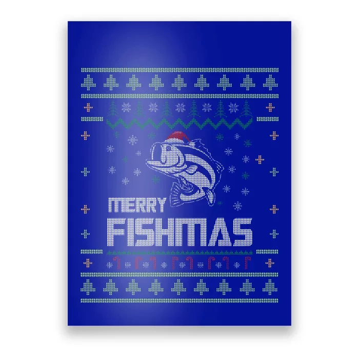 Merry Fishmas Funny Tree Fish Fishing Ugly Christmas Gift Poster