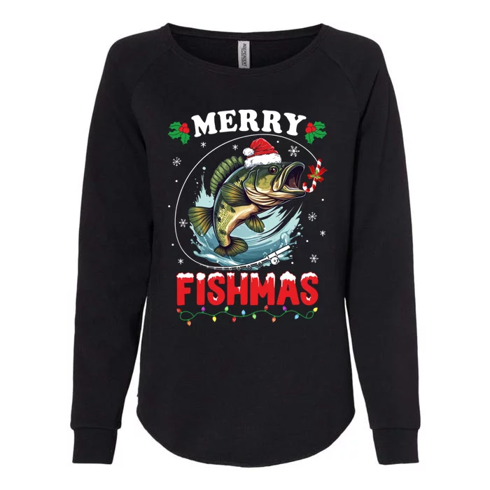 Merry Fishmas Fish Funny Fishing Christmas Dad Great Gift Womens California Wash Sweatshirt