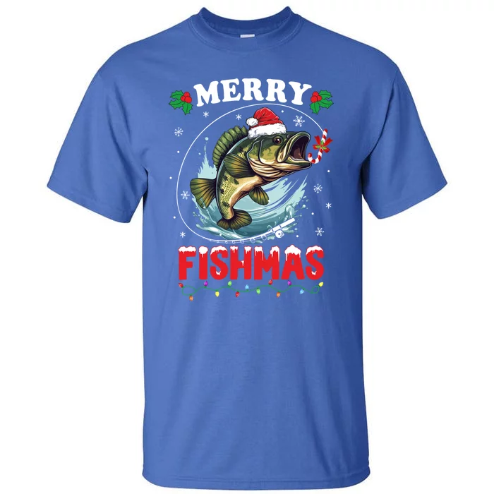 Merry Fishmas Fish Funny Fishing Christmas Dad Great Gift Tall T-Shirt