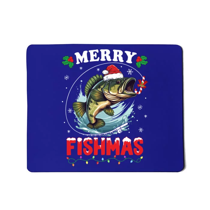 Merry Fishmas Fish Funny Fishing Christmas Dad Great Gift Mousepad