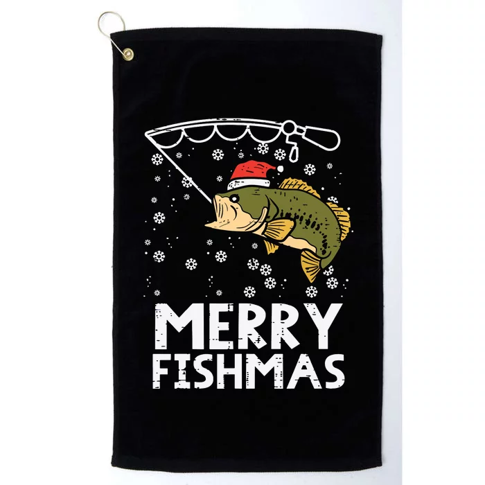 Merry Fishmas Fish Fishing Xmas Christmas Dad Platinum Collection Golf Towel