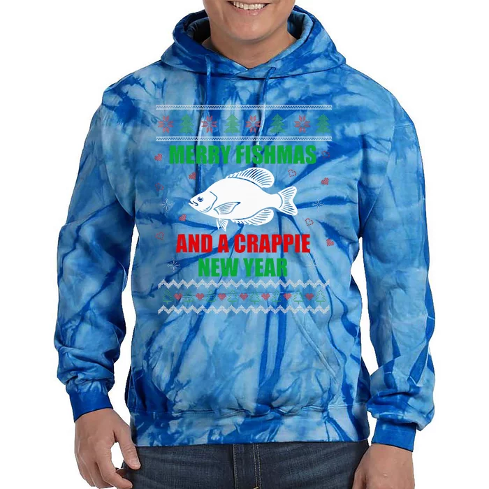 Merry Fishmas Fish Fishing Fisherman Ugly Christmas Xmas Tie Dye Hoodie