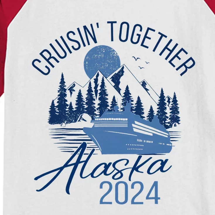 Matching Family Friends And Group Alaska Cruise 2024 Trip Kids Colorblock Raglan Jersey