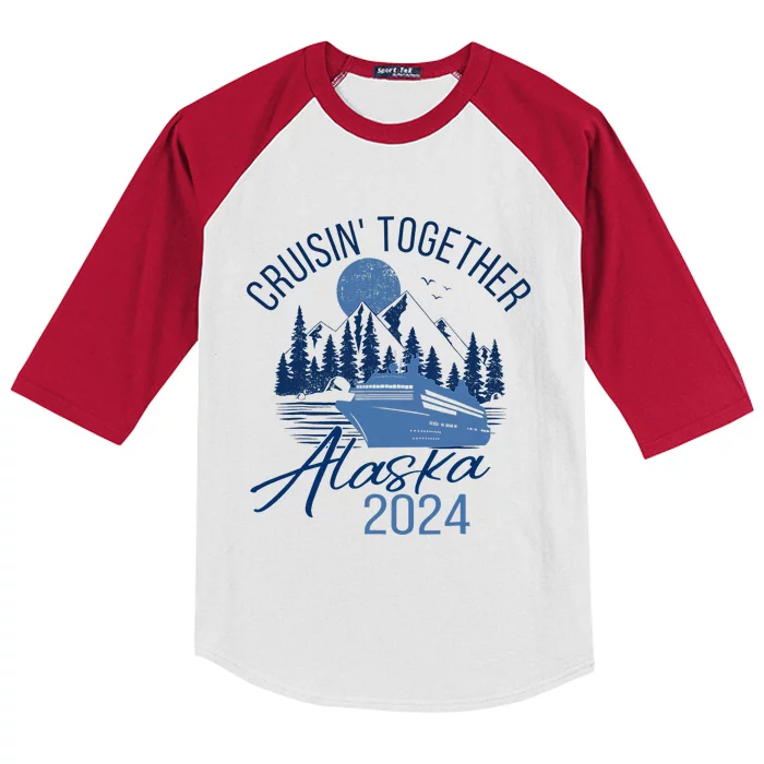 Matching Family Friends And Group Alaska Cruise 2024 Trip Kids Colorblock Raglan Jersey