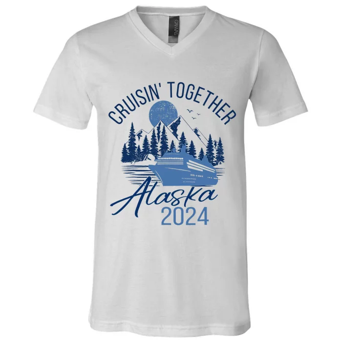 Matching Family Friends And Group Alaska Cruise 2024 Trip V-Neck T-Shirt