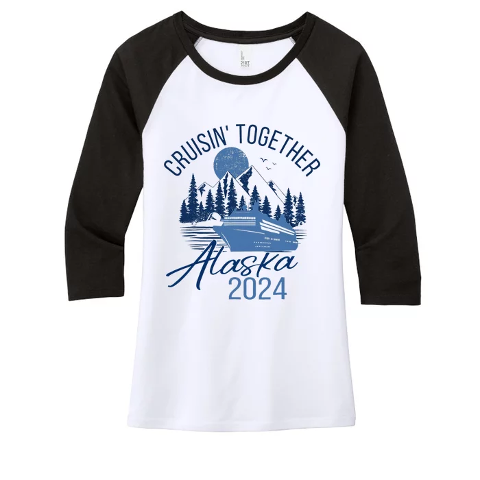 Matching Family Friends And Group Alaska Cruise 2024 Trip Women's Tri-Blend 3/4-Sleeve Raglan Shirt