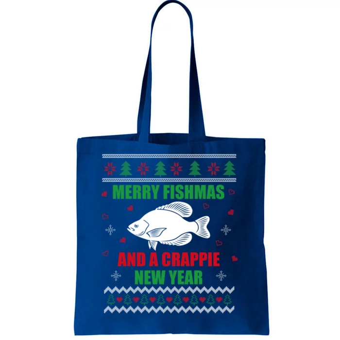 Merry Fishmas Fishing Funny Xmas Crappie For Fisher Gift Tote Bag