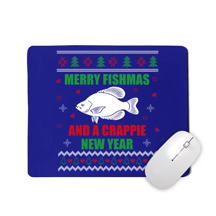 Merry Fishmas Fishing Funny Xmas Crappie For Fisher Gift Mousepad