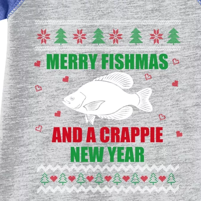 Merry Fishmas Fishing Funny Xmas Crappie For Fisher Gift Infant Baby Jersey Bodysuit