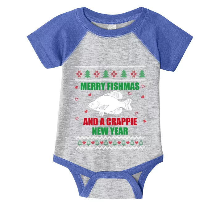 Merry Fishmas Fishing Funny Xmas Crappie For Fisher Gift Infant Baby Jersey Bodysuit