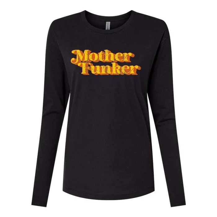 Mother Funker Funny Vintage Disco 70S Party Costume Womens Cotton Relaxed Long Sleeve T-Shirt