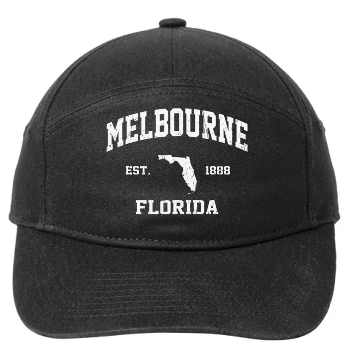 Melbourne Florida FL Vintage State Athletic Style 7-Panel Snapback Hat