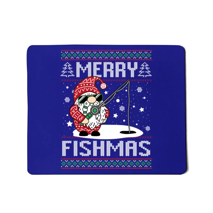 Merry Fishmas Fishing Gnome Christmas Santa Fisher Gift Mousepad