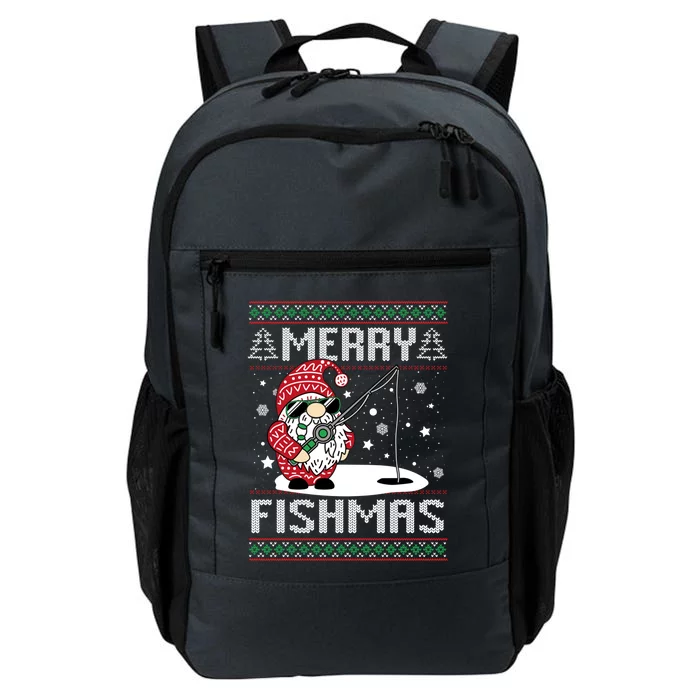 Merry Fishmas Fishing Gnome Christmas Santa Fisher Gift Daily Commute Backpack