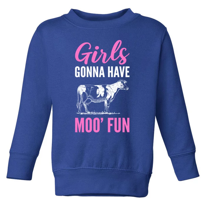 Moo Fun Farmhands Funny Gift Toddler Sweatshirt