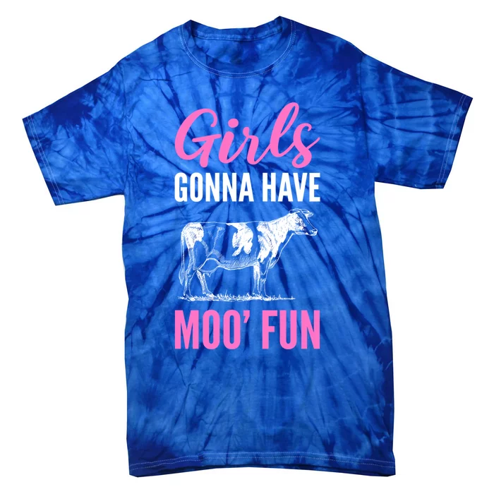 Moo Fun Farmhands Funny Gift Tie-Dye T-Shirt