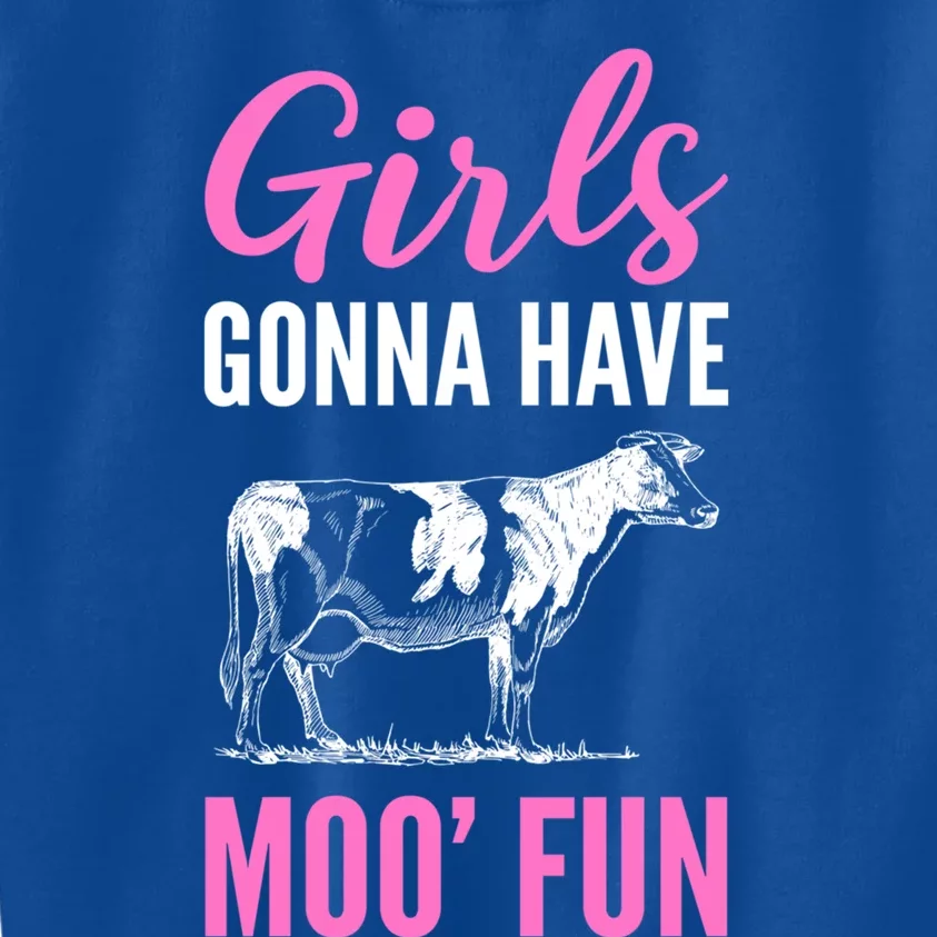 Moo Fun Farmhands Funny Gift Kids Sweatshirt