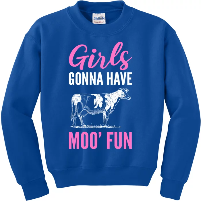 Moo Fun Farmhands Funny Gift Kids Sweatshirt