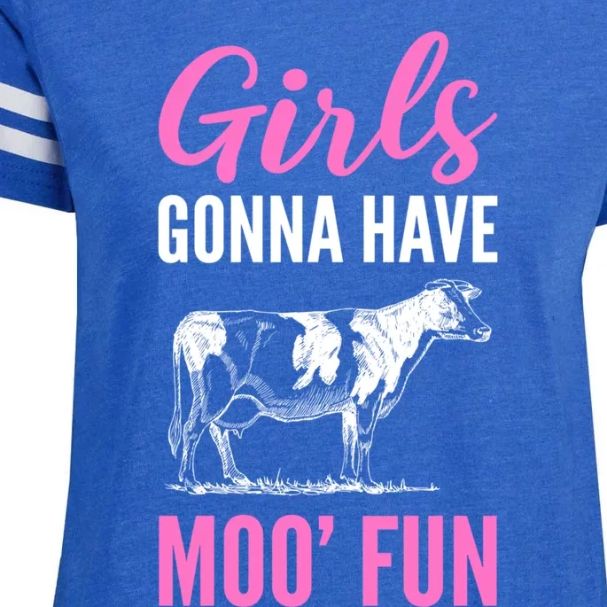 Moo Fun Farmhands Funny Gift Enza Ladies Jersey Football T-Shirt