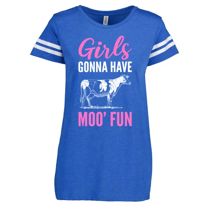 Moo Fun Farmhands Funny Gift Enza Ladies Jersey Football T-Shirt