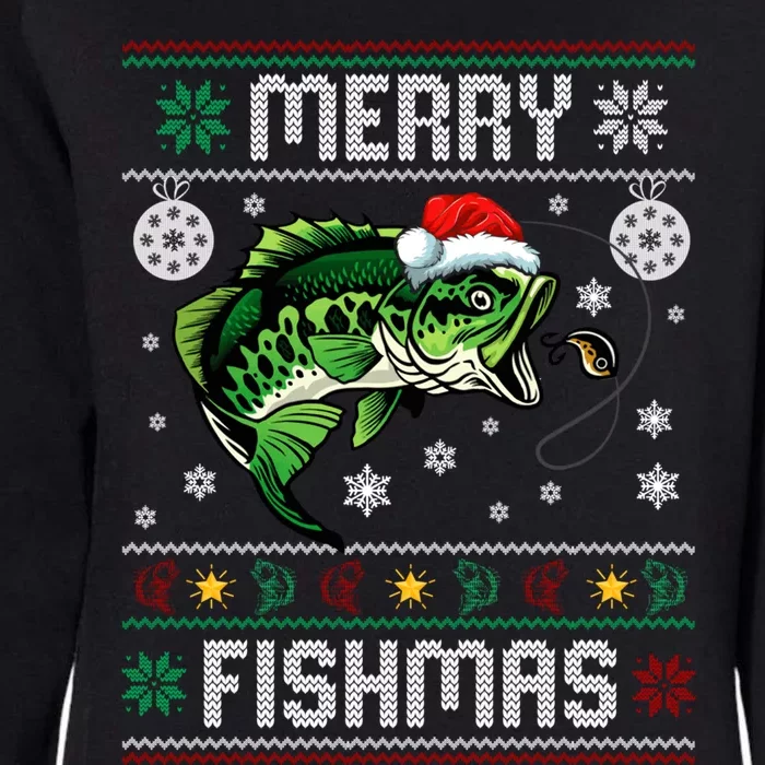 Merry Fishmas Funny Fish Fishing Fisher Ugly Christmas Gift Womens California Wash Sweatshirt