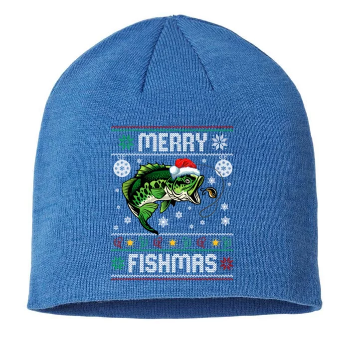 Merry Fishmas Funny Fish Fishing Fisher Ugly Christmas Gift 8 1/2in Sustainable Knit Beanie