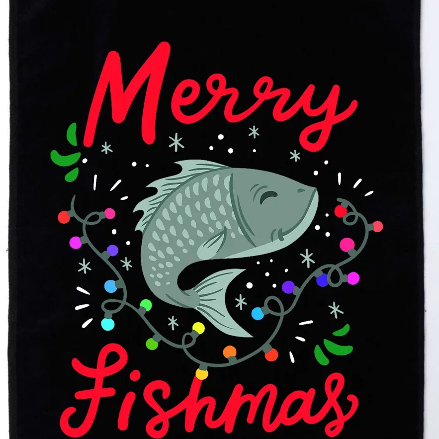 Merry Fishmas Fishing Christmas Matching Platinum Collection Golf Towel