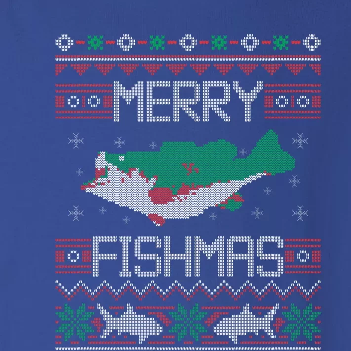 Merry Fishmas Fishing Dad Fish Angler Ugly Christmas Sweater Gift Toddler Long Sleeve Shirt