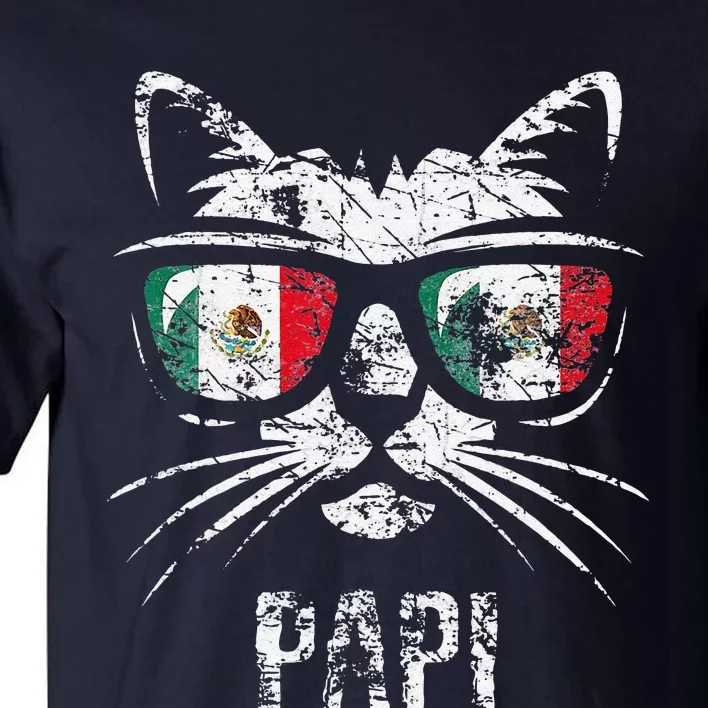 Mexico Flag Funny Cat Daddy Vintage Mexican Saying Tall T-Shirt