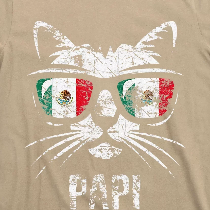 Mexico Flag Funny Cat Daddy Vintage Mexican Saying T-Shirt