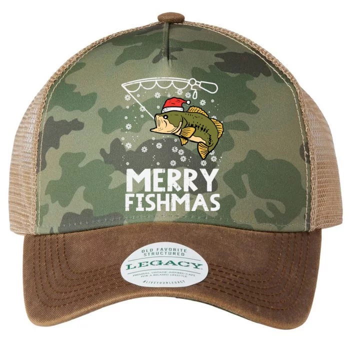 Merry Fishmas Fish Fishing Xmas Christmas Dad Legacy Tie Dye Trucker Hat