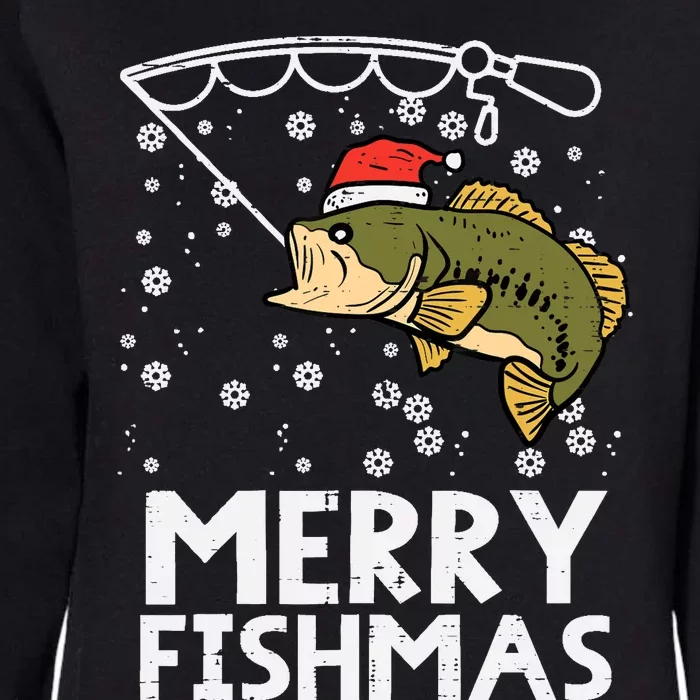 Merry Fishmas Fish Fishing Xmas Christmas Dad Womens California Wash Sweatshirt