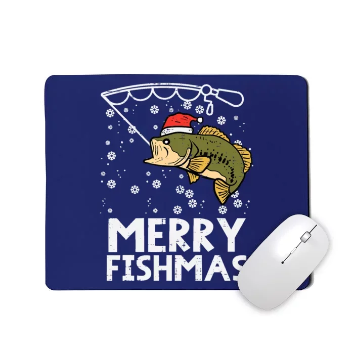 Merry Fishmas Fish Fishing Xmas Christmas Dad Mousepad