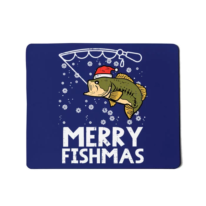 Merry Fishmas Fish Fishing Xmas Christmas Dad Mousepad