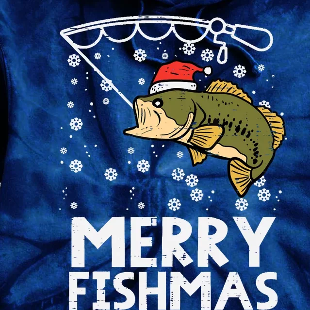 Merry Fishmas Fish Fishing Xmas Christmas Dad Tie Dye Hoodie