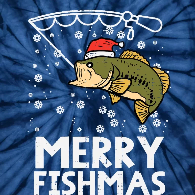 Merry Fishmas Fish Fishing Xmas Christmas Dad Tie-Dye T-Shirt