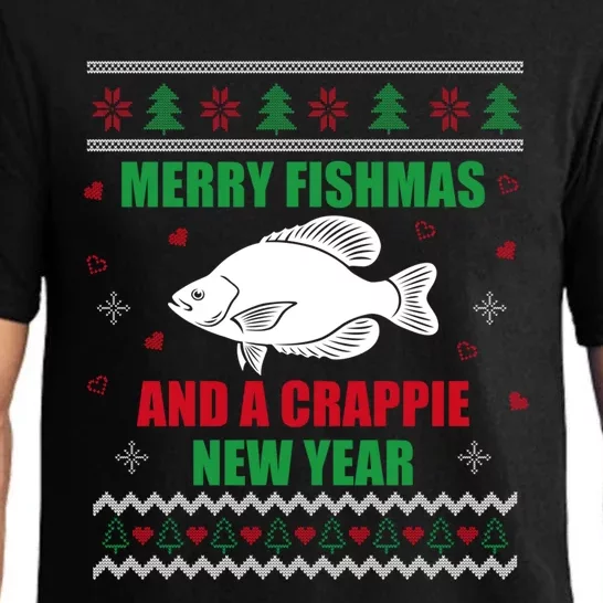 Merry Fishmas Fishing Funny Xmas Crappie For Fisher Gift Pajama Set