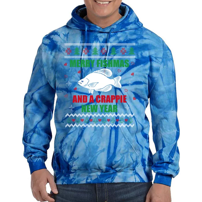 Merry Fishmas Fishing Funny Xmas Crappie For Fisher Gift Tie Dye Hoodie