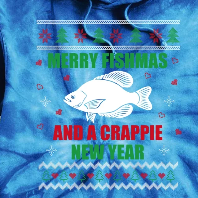 Merry Fishmas Fishing Funny Xmas Crappie For Fisher Gift Tie Dye Hoodie