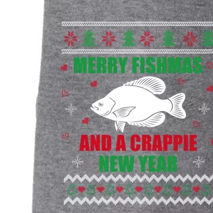 Merry Fishmas Fishing Funny Xmas Crappie For Fisher Gift Doggie 3-End Fleece Hoodie