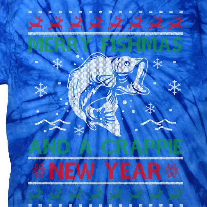 Merry Fishmas Fishing Funny Xmas Crappie For Fisher Gift Tie-Dye T-Shirt