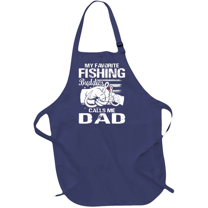 My Favorite Fishing Buddies Calls Me Dad Full-Length Apron With Pocket